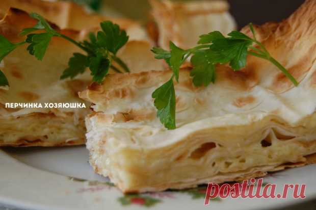 Ленивый пирог из лаваша с сыром и яйцами - Перчинка хозяюшка