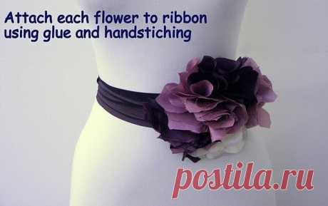 Праздничный пояс с цветами