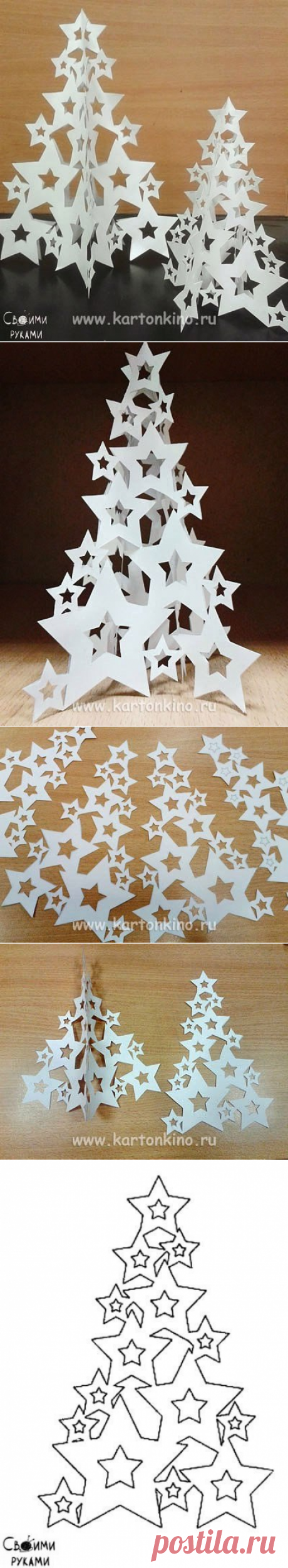 Новогодняя декорация "Ёлка в звездах"