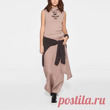 Brown linen linen sarouel skirt by Sarah Pacini