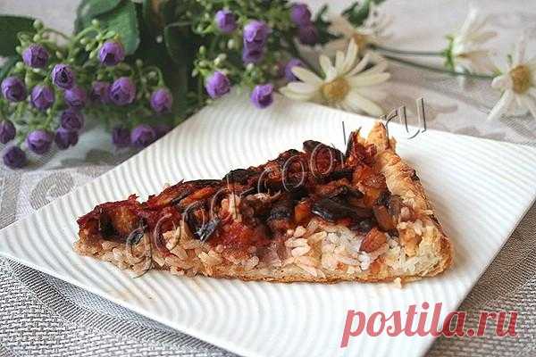 пирог с рисом и баклажанами. Рецепт приготовления
