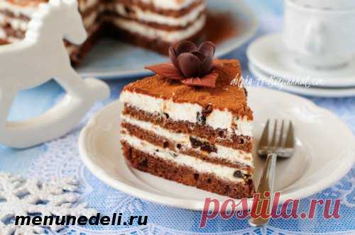 Шоколадный торт с творожным кремом / Меню недели