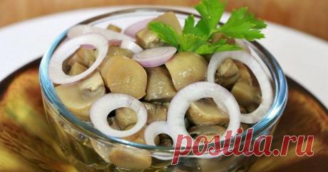 Быстрые маринованные шампиньоны. За 40 минут!