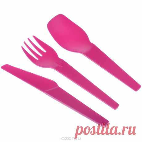 Набор пластиковых столовых приборов "Iris Barcelona", цвет: розовый, 3 предмета - купить по выгодной цене с доставкой. Кухня от Iris Barcelona в интернет-магазине OZON.ru