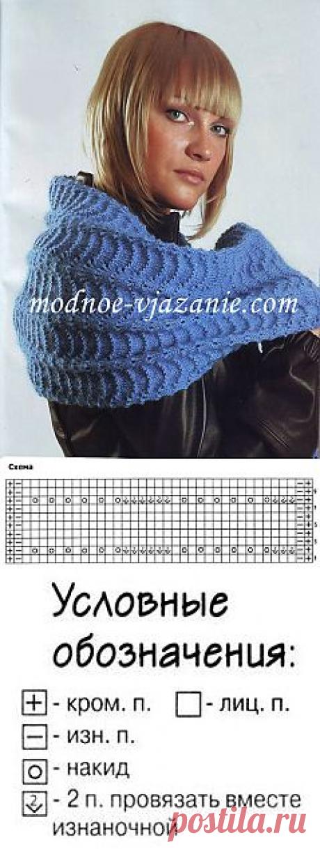 Ажурный палантин из ангоры