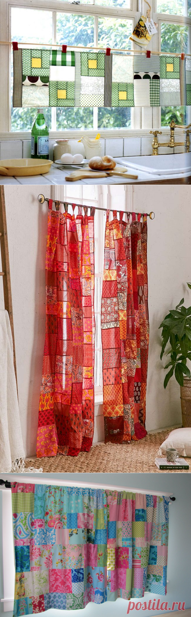 Шторы из лоскутков фото