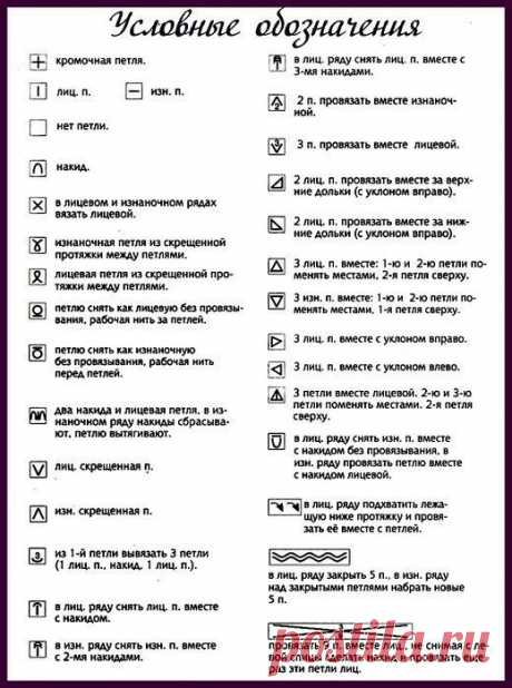 Как читать схемы вязания? 