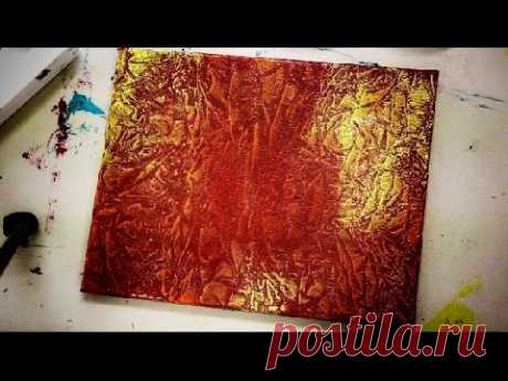 How to CREATE PAINTED TEXTURE Using PLASTIC WRAP - art tutorial