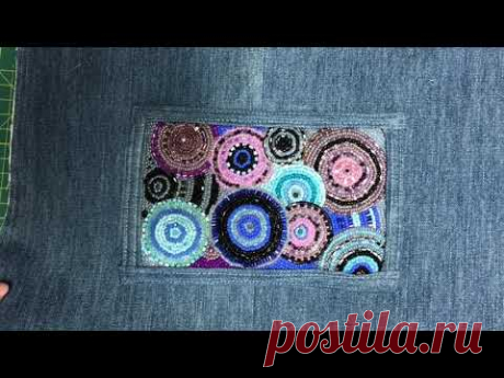 Сумочка из джинсы 1/Текстильные сумки/Сшить сумочку своими руками/ jeans bag /embroidered handbag/