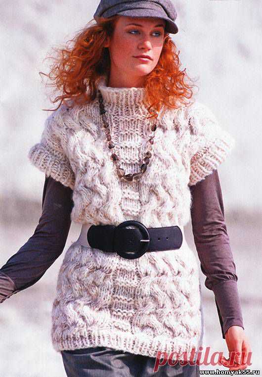 Жилеты, безрукавки для женщин спицами - Схемы и описания вязаных изделий | «Хомяк55.ру» сайт о вязании