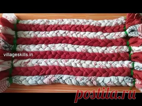 Old clothes recycling ideas for door mat,how to make braided rag rugs,eco friendly carpets,floor mat