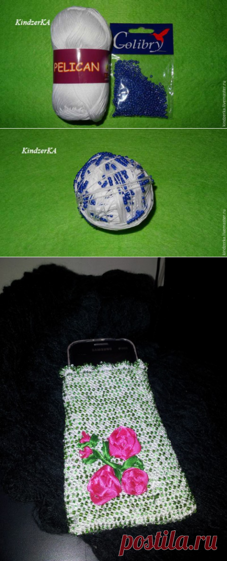 Подготовка к вязанию с бисером: нанизывание бисера на пряжу без иголки