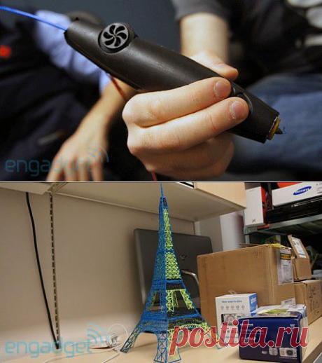 Рисовать в воздухе?! Без проблем. 3Doodler - 3D-принтер в виде ручки за $75 .