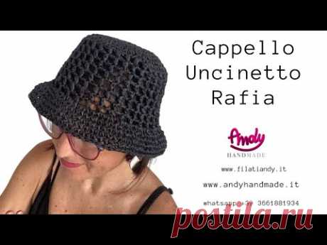 Cappello Uncinetto Rafia