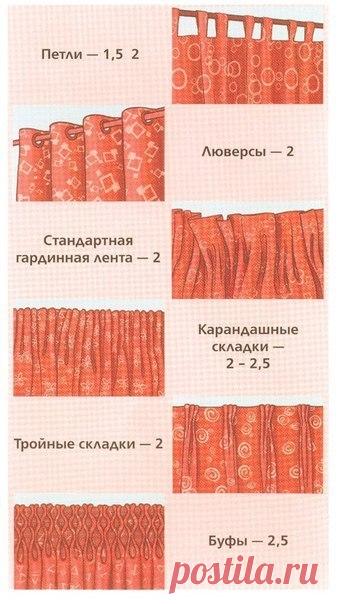 Как рассчитать расход ткани на оконные шторы (Шитье и крой) | Журнал Вдохновение Рукодельницы