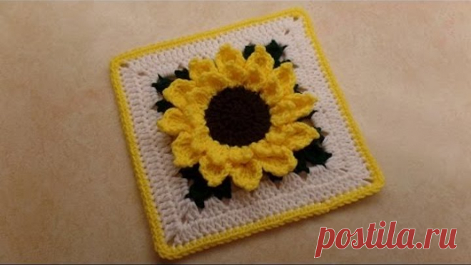 How To #Crochet #Sunflower Granny Square 10