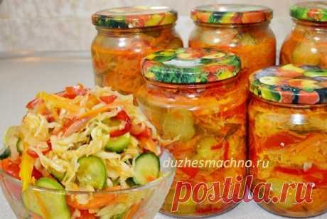 Улетный САЛАТ НА ЗИМУ «Кубанский» с капустой и огурцами – полюбите сразу! Продолжая тему заготовок, нельзя пропустить такой салат как «Кубанский» — с капустой, огурцами и перцем. Салат очень вкусный даже в свеже маринованном виде через час после нарезки, еще до обработки, п…
