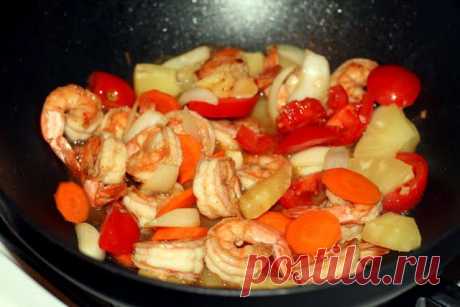 » Кисло-сладкие креветки Haba-Cooking