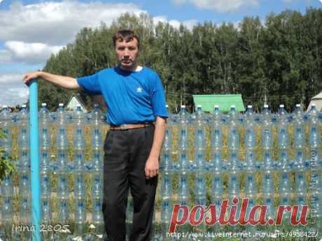 Забор из пластиковых бутылок.Мастер-класс