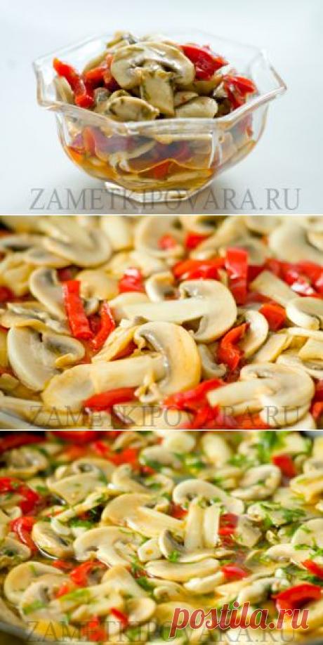Отличная закуска из болгарского перца с шампиньонами