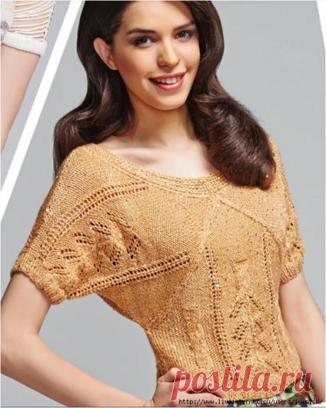 пуловер с короткими рукавами