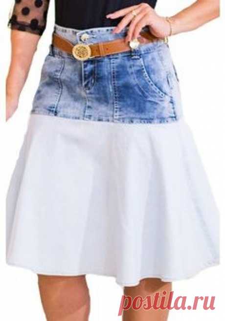 saia jeans midi bicolor raje detalhes1 frente