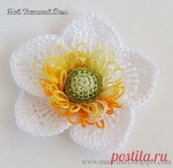 вязаный цветок