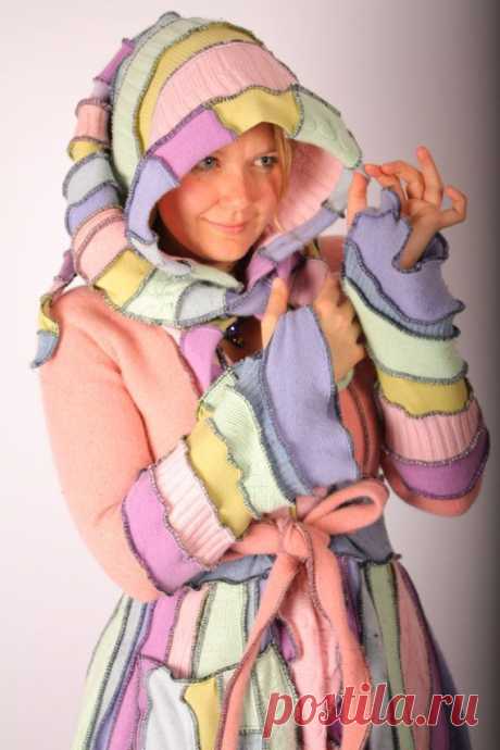 Recycled Sweater Circus Coat TUTORIAL by Katwise