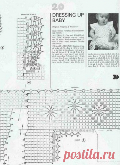 Платье для малышки крючком