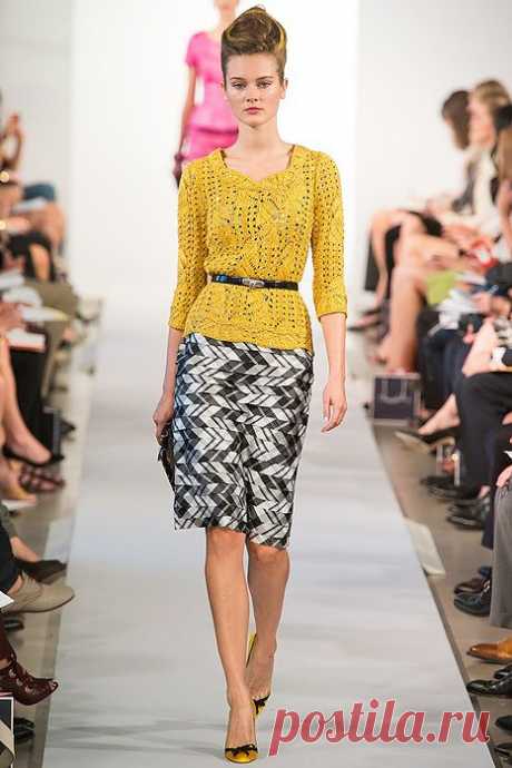 Модели Oscar de la Renta 2013 со схемой узора. .