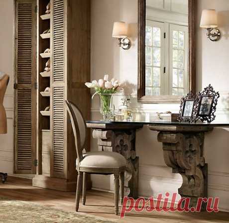 Применение карнизов, капителей и консолей в интерьере