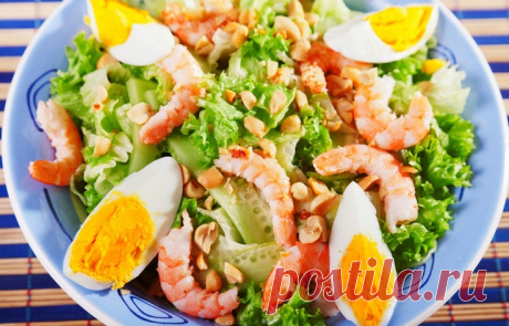 Вкуснейший салат с креветками
