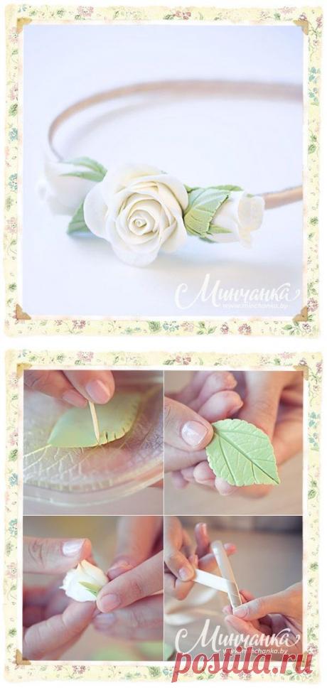 ободок с розой