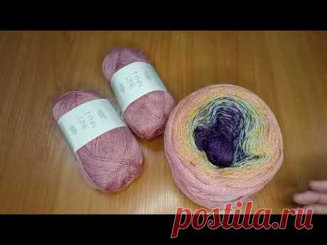 Джемпер спицами со смещеным регланом из пряжи Katia silk degrade, МК
