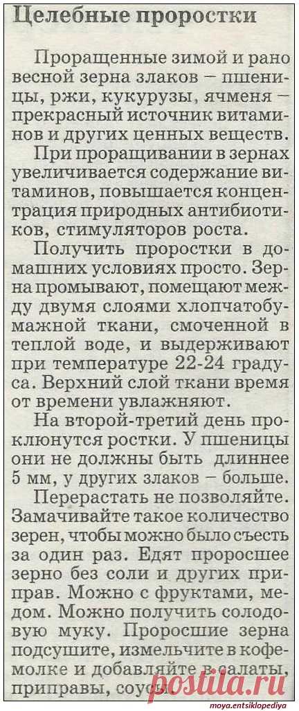 Целебные проростки