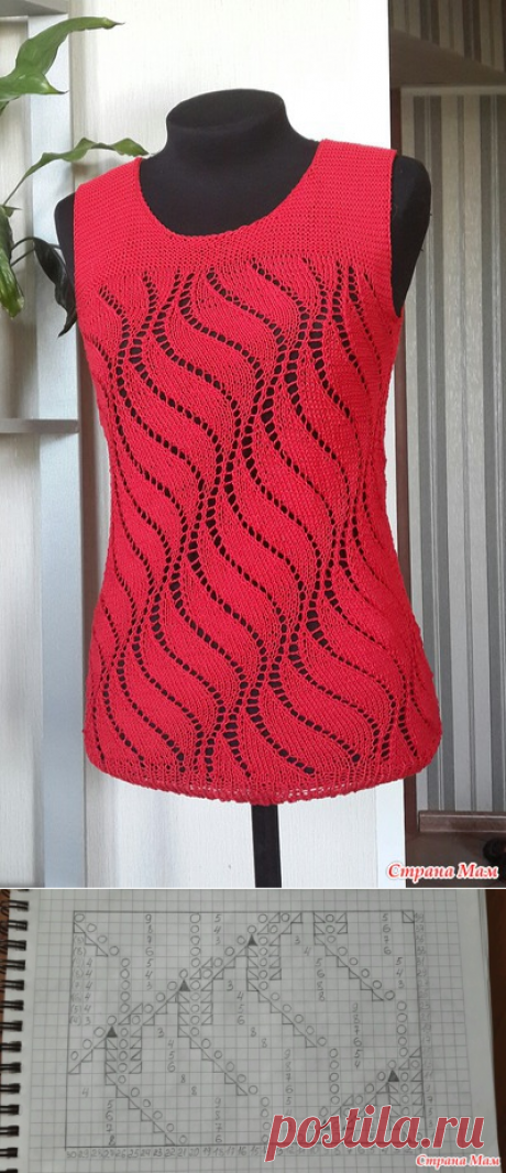 Топ Волна спицами - Страна Мам