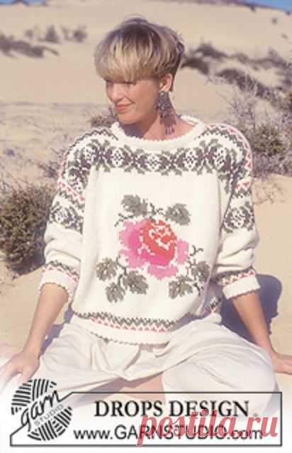 Пуловер спицами ... от DROPS