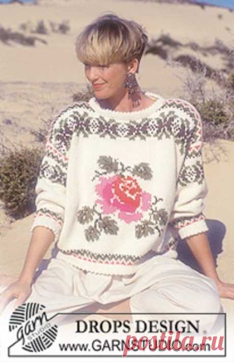 Пуловер спицами ... от DROPS
