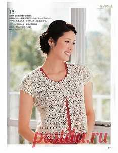 Жакетик-болеро Весенние тюльпанчики крючком