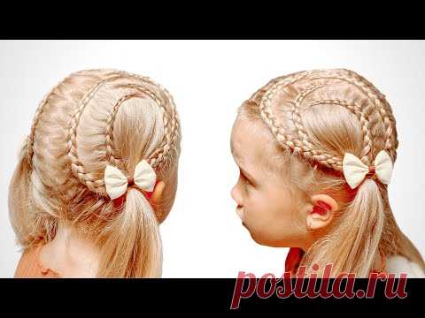 Косички для детей. Прически в школу и детский сад - YouTube