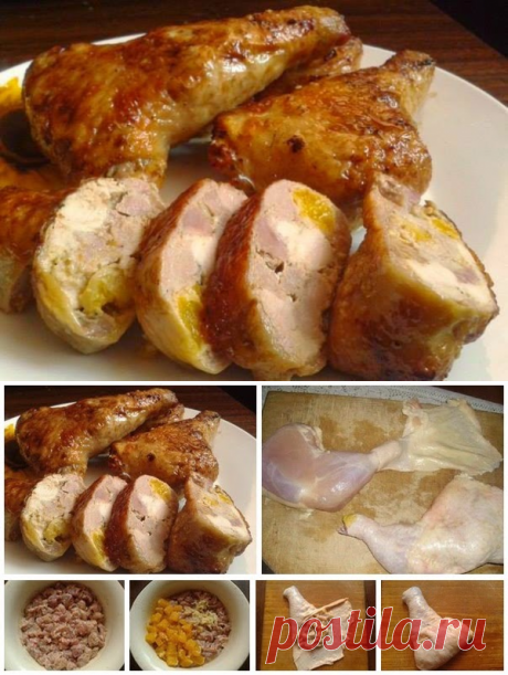 Лучшие кулинарные рецепты: ФАРШИРОВАННЫЕ КУРИНЫЕ ОКОРОЧКА
