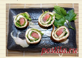 Блинная закуска с семгой | Самый вкусный портал Рунета