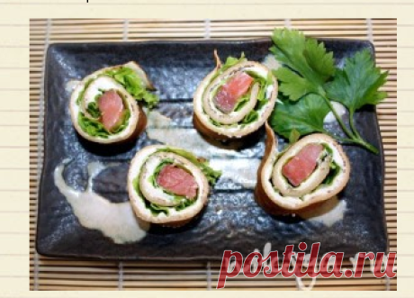 Блинная закуска с семгой | Самый вкусный портал Рунета