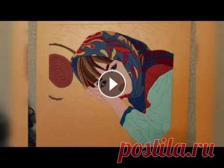 &quot;Сарафанная Русь&quot;, картина в технике Кинусайга. Так рождалась моя (назовём её) &quot;Алёнушка&quot;, из самых весенне-летних лоскутков. #дети #дом #весна #ручнаяработа #цветы #семья #красота #декор ...