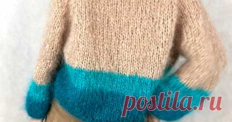 "Beachdream" - Mohairpullover - Beige & Braun - Shop | Paradiseknits Zum Tragen am heißen Südseestrand ist dieser Mohairpullover eher nicht geeignet, aber wer ihn trägt, dem wird warm. Langhaarmohair in Sandbeige und Türkis macht ihn kuschlig und sorgt für Farbe an grauen Wintertagen. Schlichter Raglanschnitt ohne Schnickschnack, taillenlang. Einzelstück.