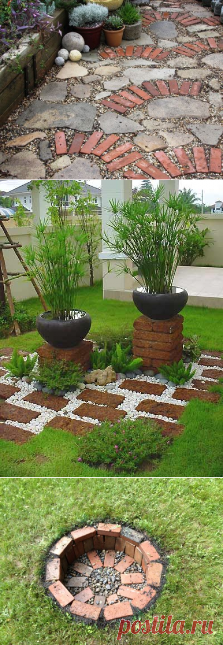 20+ чудесных кирпичных дорожек и других способов использования кирпича, которые украсят ваш сад