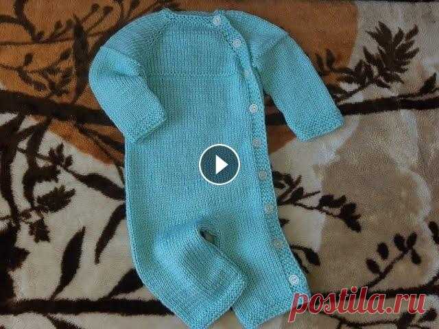 комбинезон для новорожденного. подробный мастер класс Подробный мастер класс по вязанию комбинезона с боковой застежкой...