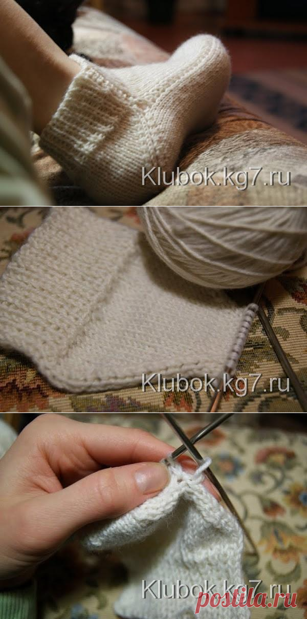 НОСКИ НА ДВУХ СПИЦАХ БЕЗ ШВА | Клубок