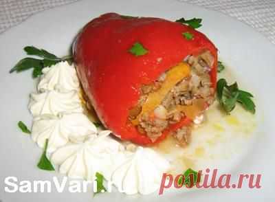 Фаршированный перец с мясом и гречкой. Рецепт с фото.