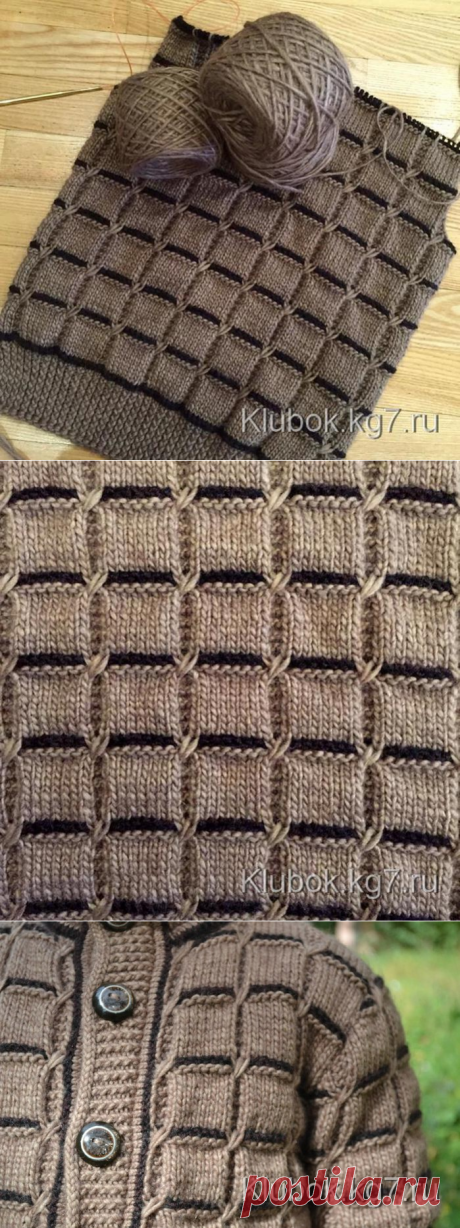 Очень красивый узор спицами - квадраты